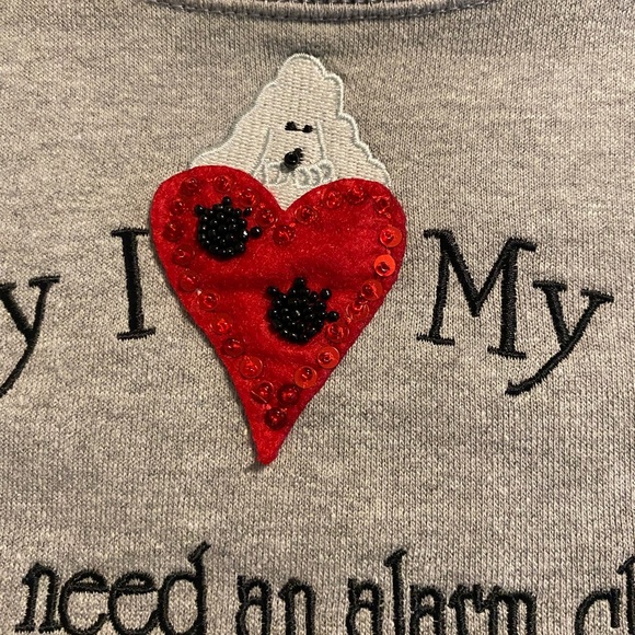 Quacker Factory “Why I ❤️ My Dog” Graphic 3D Shirt; Gray; Size: Small - Picture 8 of 12